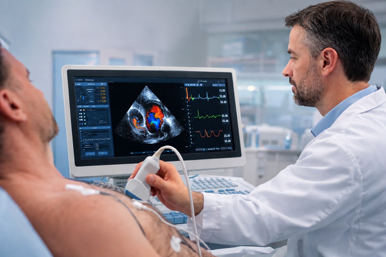Échographie cardiaque réalisée au centre de cardiologie Paris 11